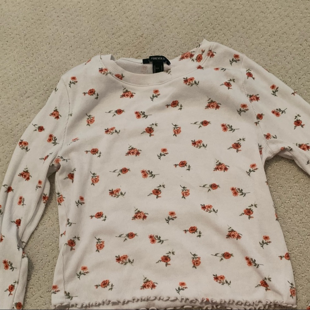 Flower print forever 21 shirt long sleeve